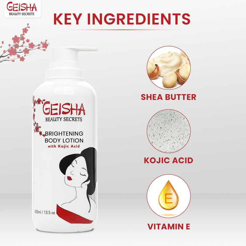 Geisha Beauty Secrets Aufhellende Körperlotion mit Kojisäure – 400 ml