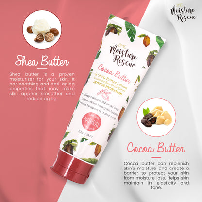Moisture Rescue Shea Butter Lotion Tube with Cocoa Butter - 200 ml