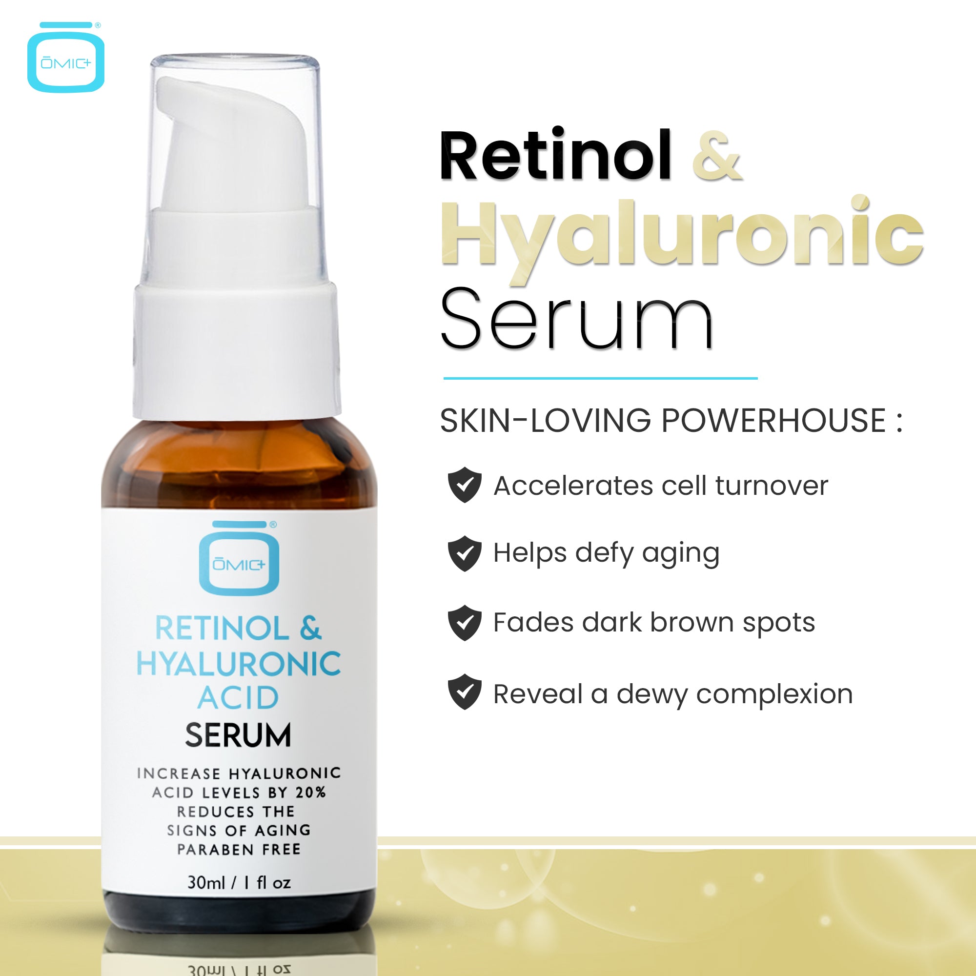 OMIC+ Retinol & Hyaluronic Serum - 30ml / 1 Fl Oz