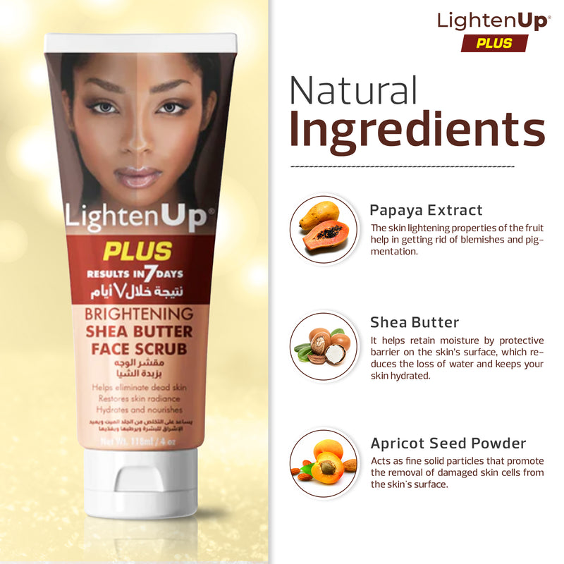 LightenUp Plus Brightening Shea Butter Face Scrub 118ml / 4 fl oz