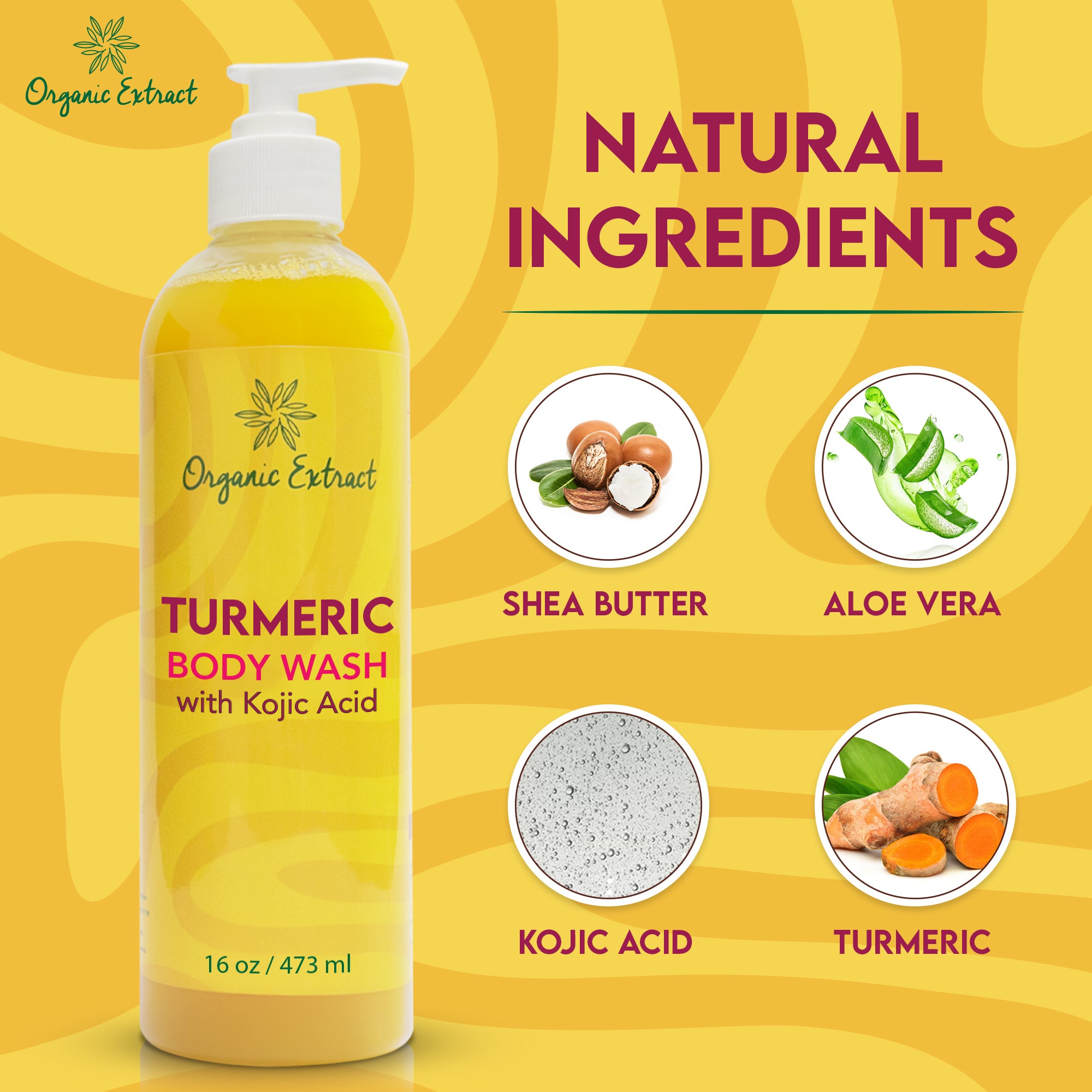 Organic Extract Turmeric Body Wash 16 oz/473 ml