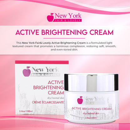 New York Fair & Lovely Active Brightening Cream - 100ml / 3.4 Oz