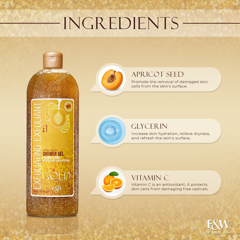 Gold :1 Exfoliating Shower Gel Scrub 940ml