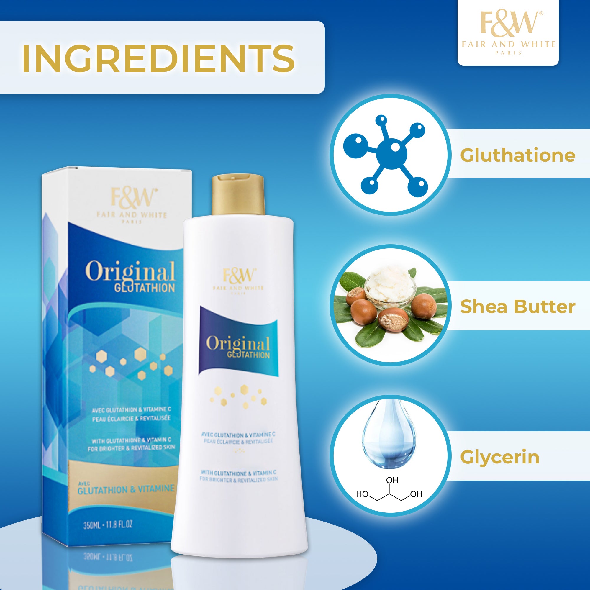 Original Glutathion  Extra Brightening Body Lotion NHQ