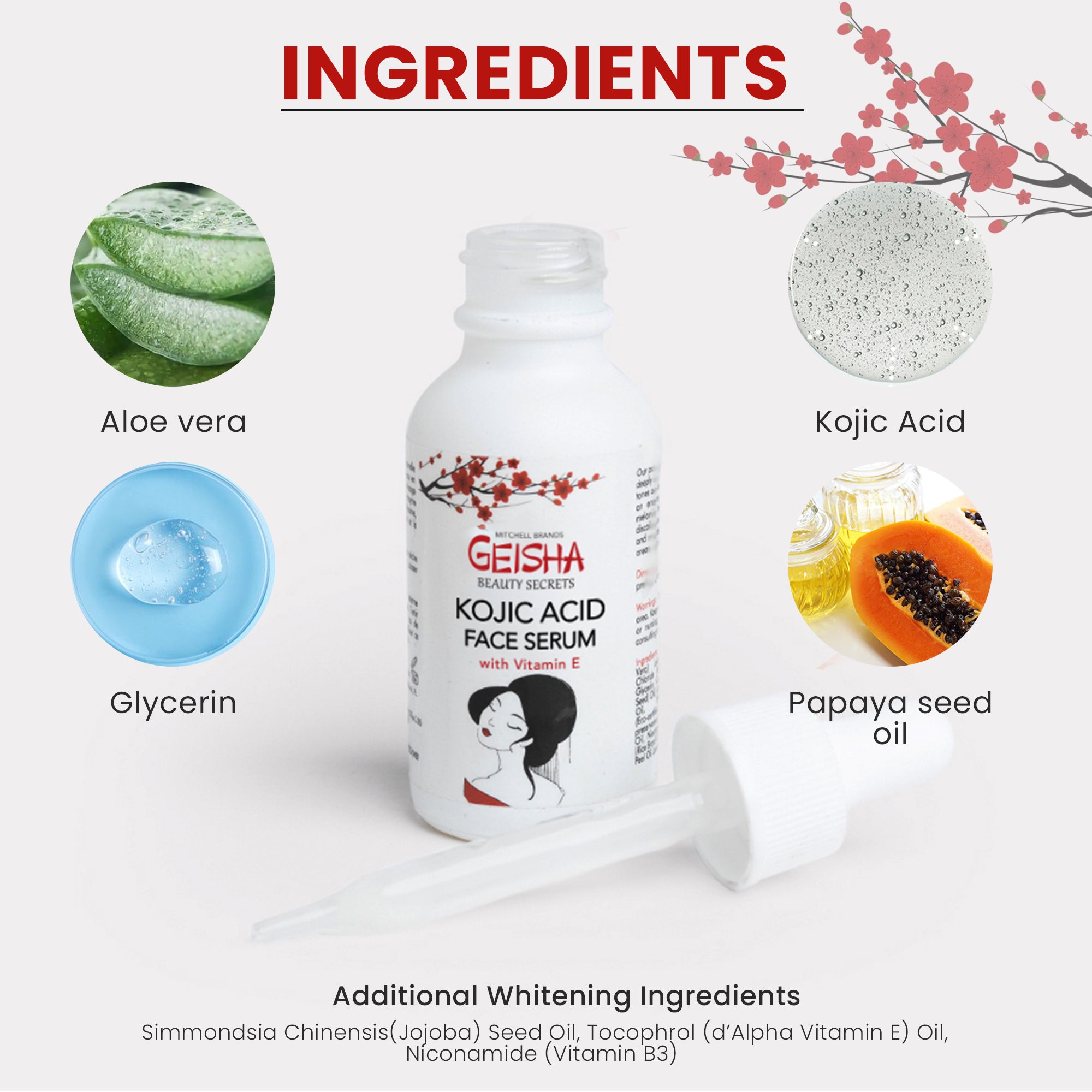 Geisha Kojic Acid Face Brightening Serum - Gluten-free serum - 30ml / 1 fl oz