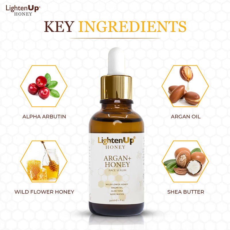 Lightenup Honey Argan + Honey Brightening Face Serum 30ml