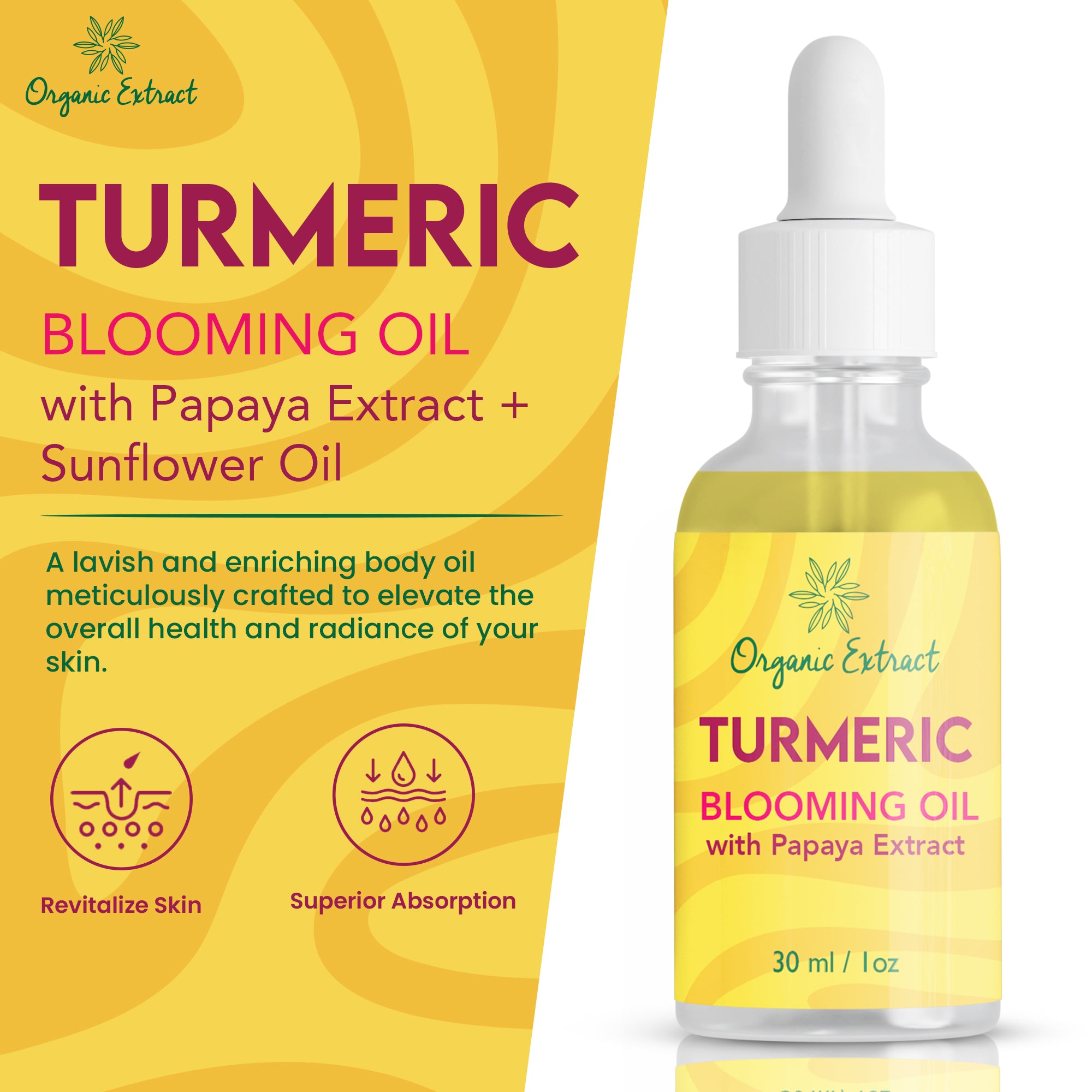 Organic Extract Turmeric Blooming Oil 1 oz/30 ml