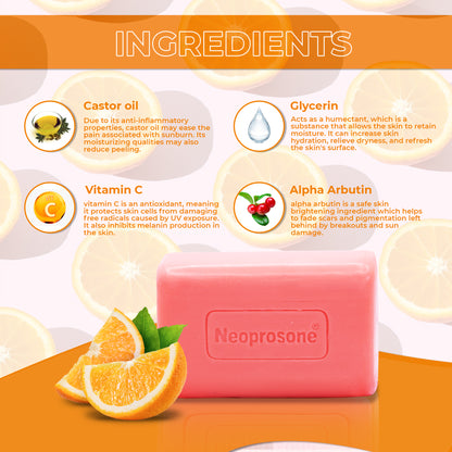 Glanadh Neoprosone Bar Soap le Vitimín C - 200g / 4.4 Oz