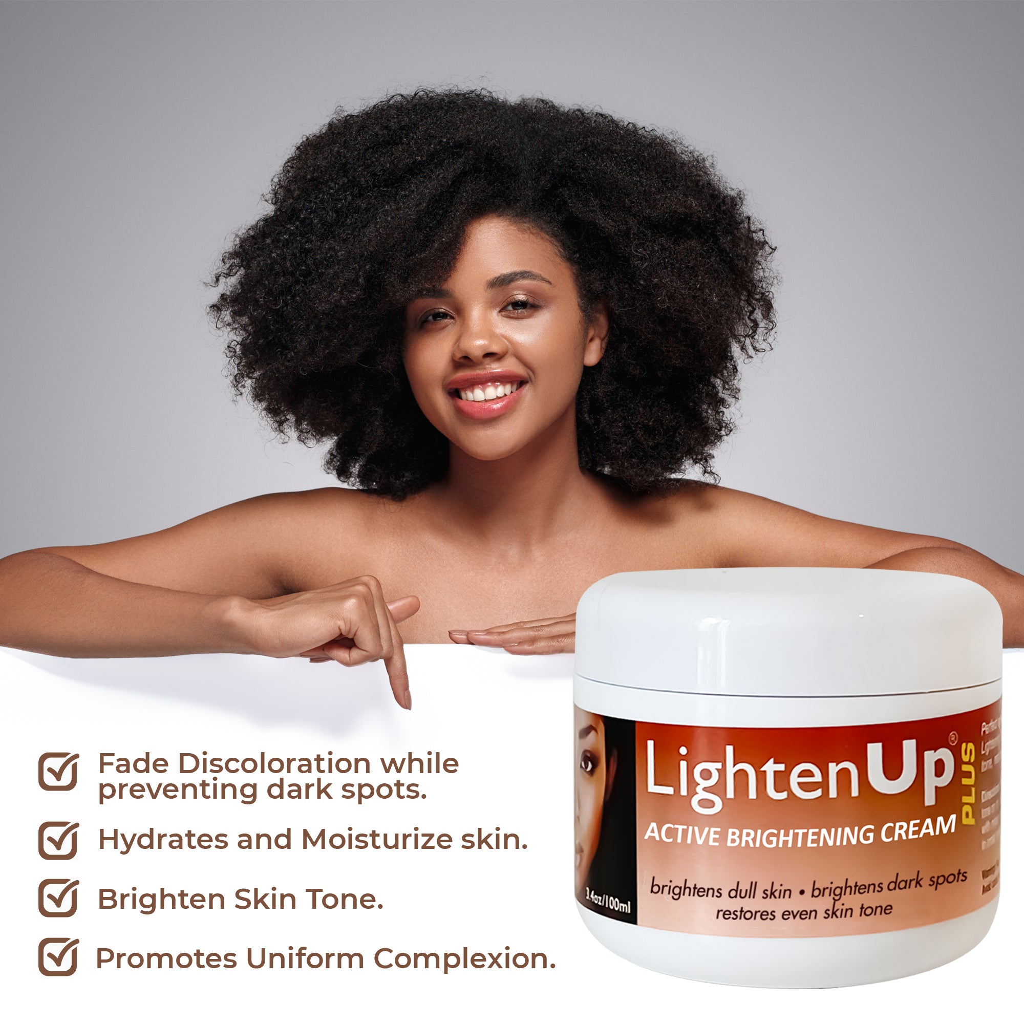 Omic LightenUp PLUS Active Brightening Cream - 100ml / 3.4 Oz