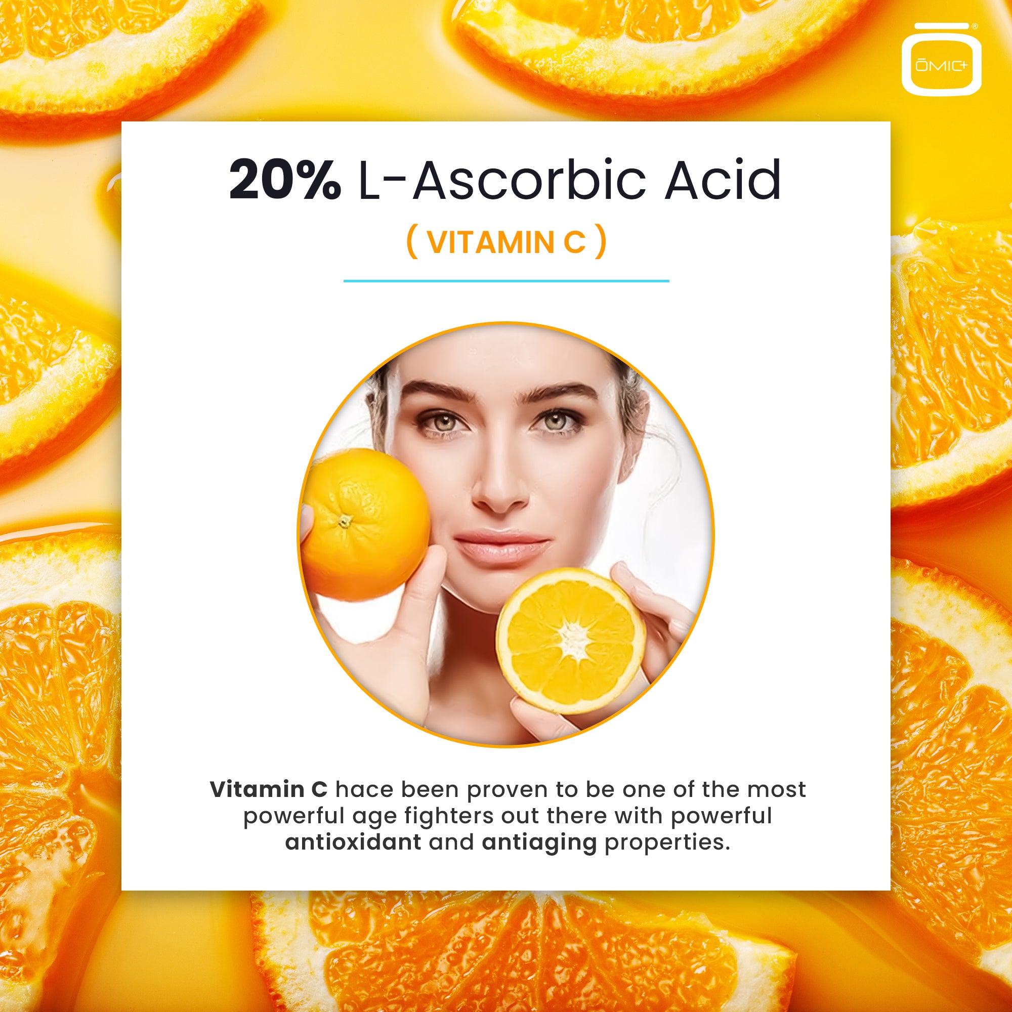 Omic+ Vitamin C Cream 20% L-Ascorbic Acid 50ml Jar