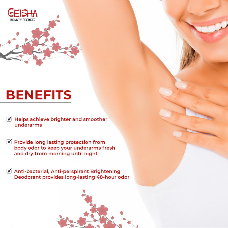 Geisha Whitening Deodorant - Aigéad Kojic Deodorant - 30ml / 1 fl oz