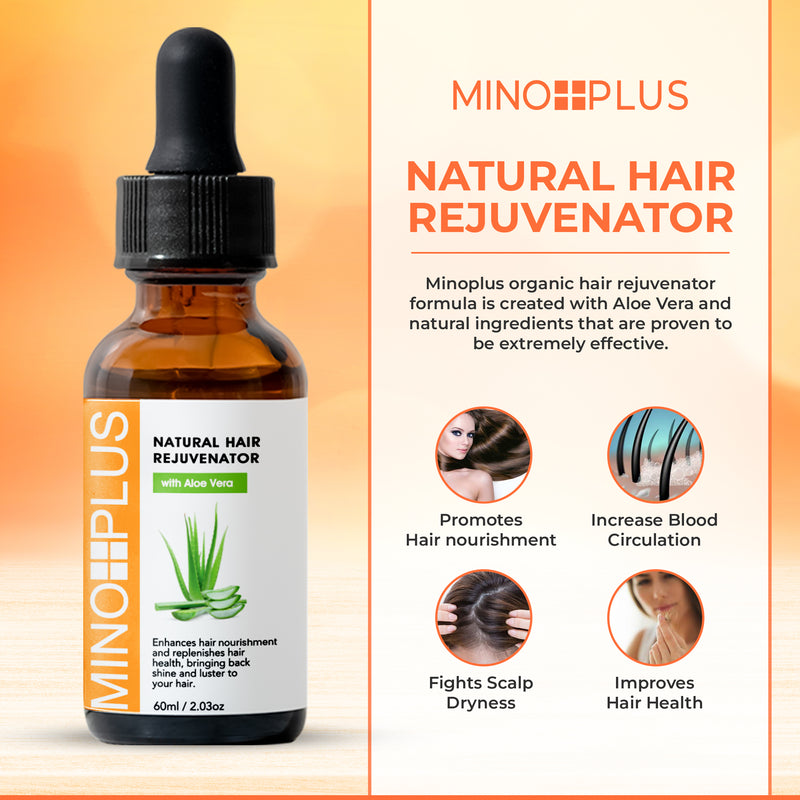 Minoplus Régénérateur de Croissance des Cheveux avec Jus d'Aloès - 60ml / 1 oz