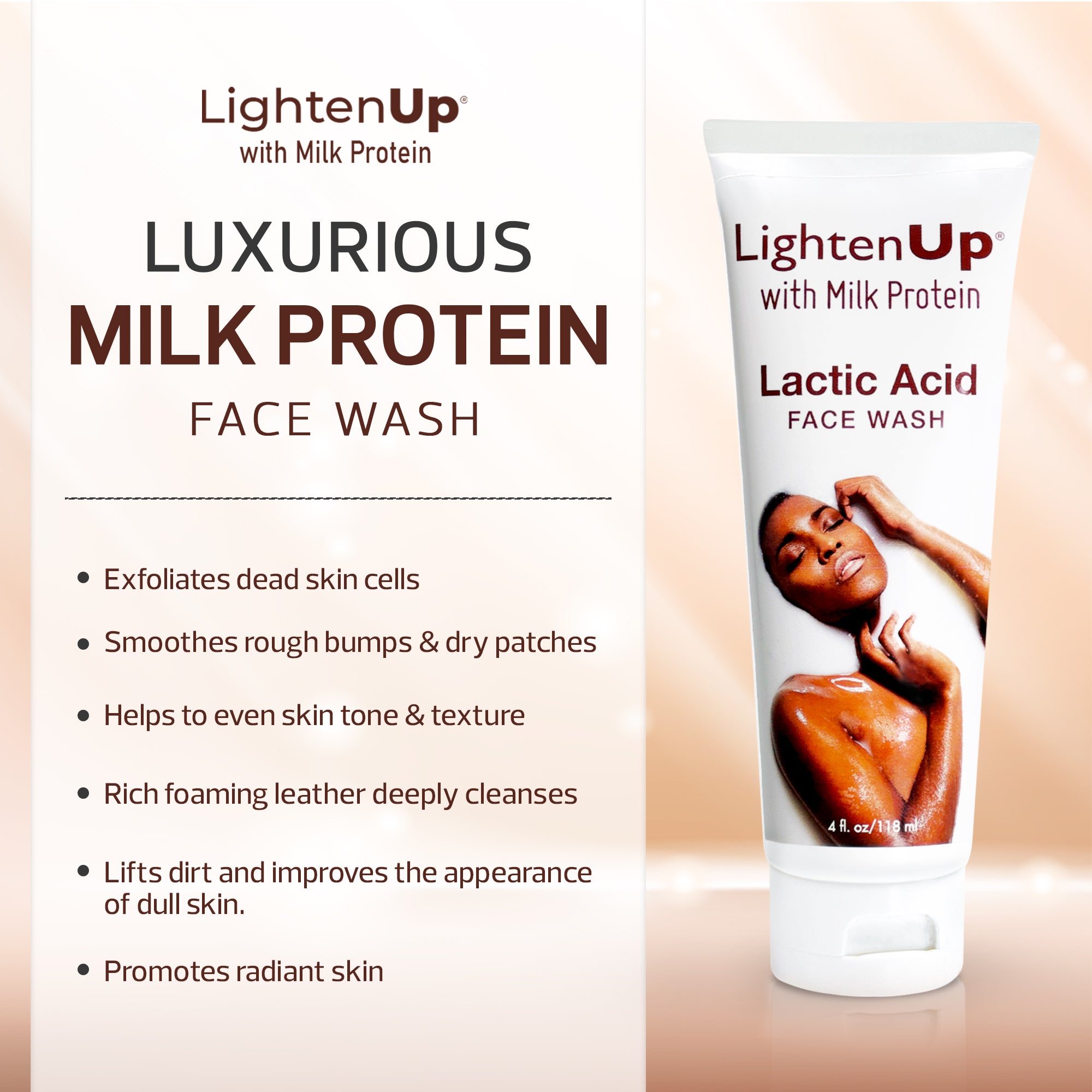 LightenUp Milk Protein Face Wash 4 oz