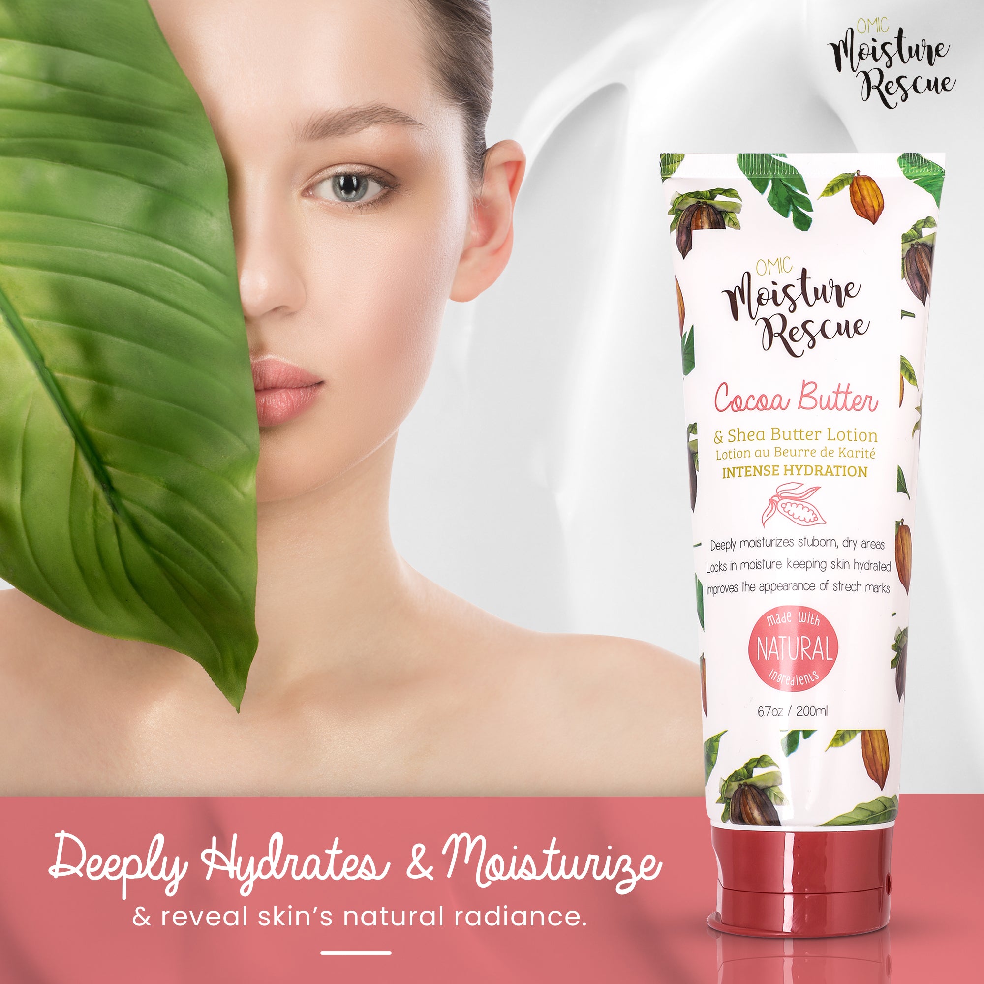 Moisture Rescue Shea Butter Lotion Tube with Cocoa Butter - 200 ml