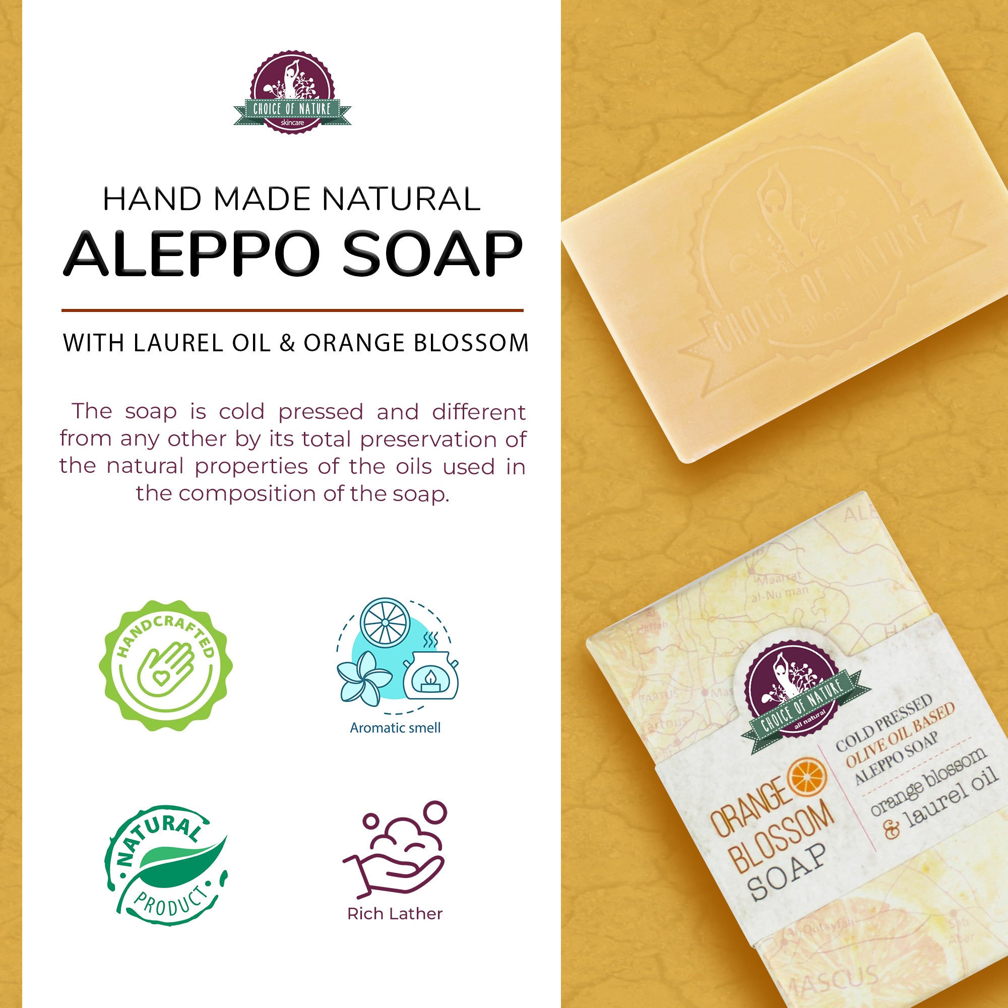 Aleppo Soap with Orange Blossom Oil