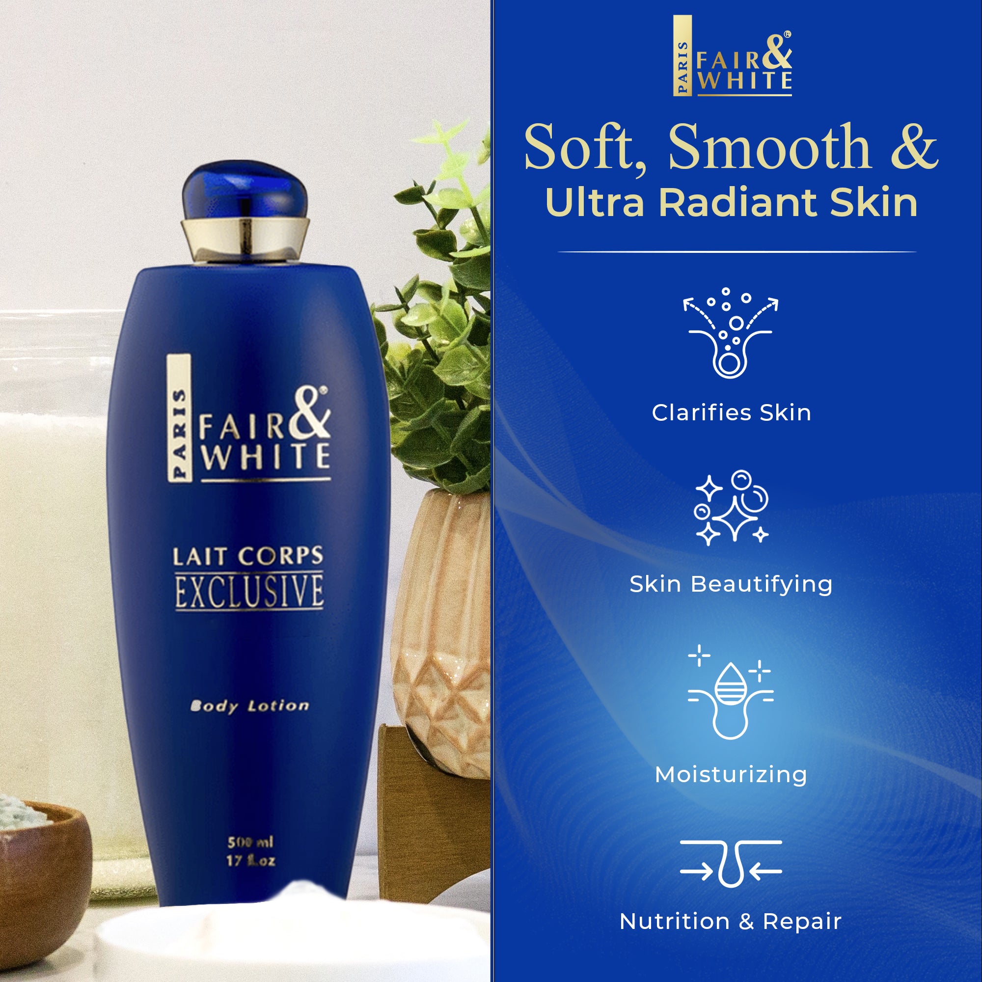 Lozione per il corpo sbiancante esclusiva F&W 500 ml NHQ