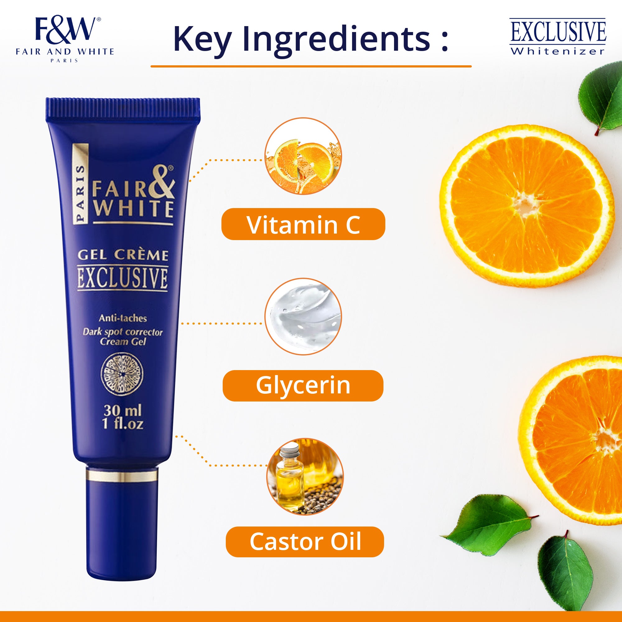 Fair and White Exclusive Gel Cream With Vitamin C 30ml