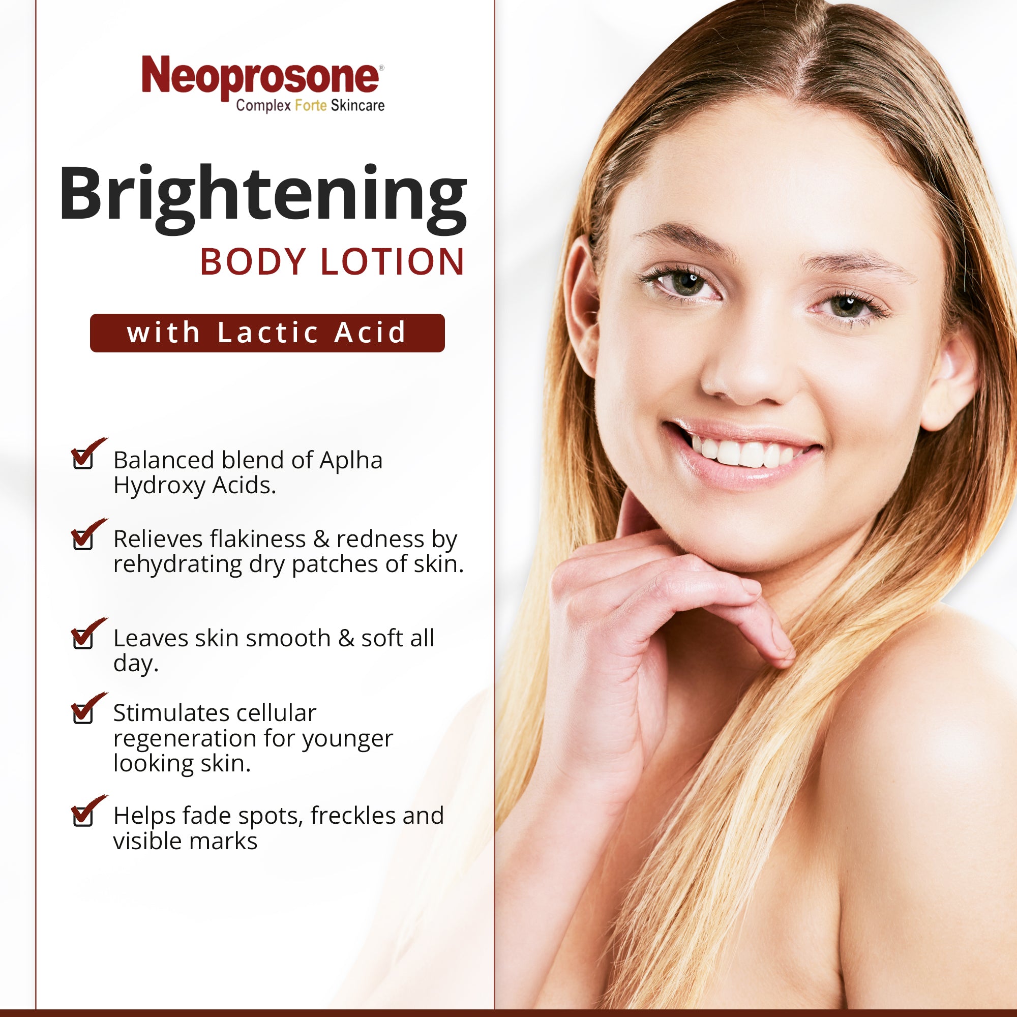 Neoprosone Aufhellende Körperlotion – Verblasst dunkle Flecken – 400 ml / 13,5 fl oz
