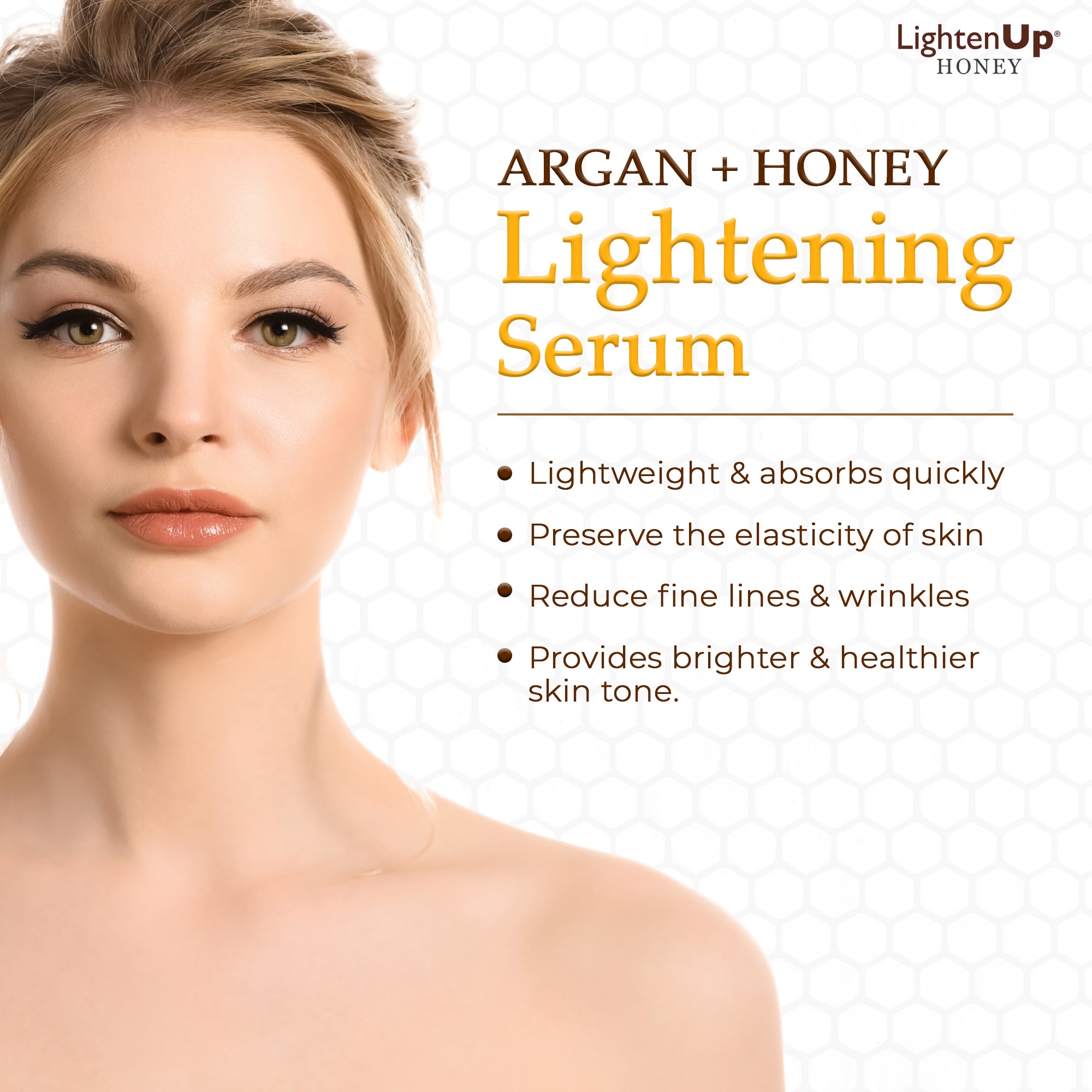 Lightenup Honey Argan + Honey Lightening Face Serum 30ml