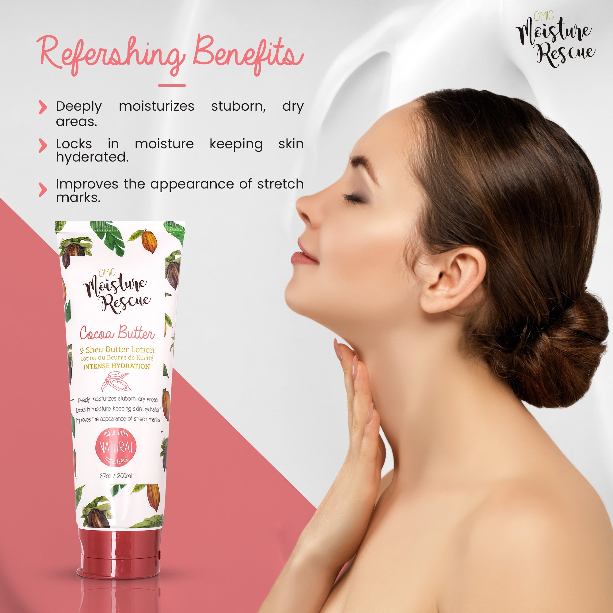 Moisture Rescue Shea Butter Lotion Tube with Cocoa Butter - 200 ml