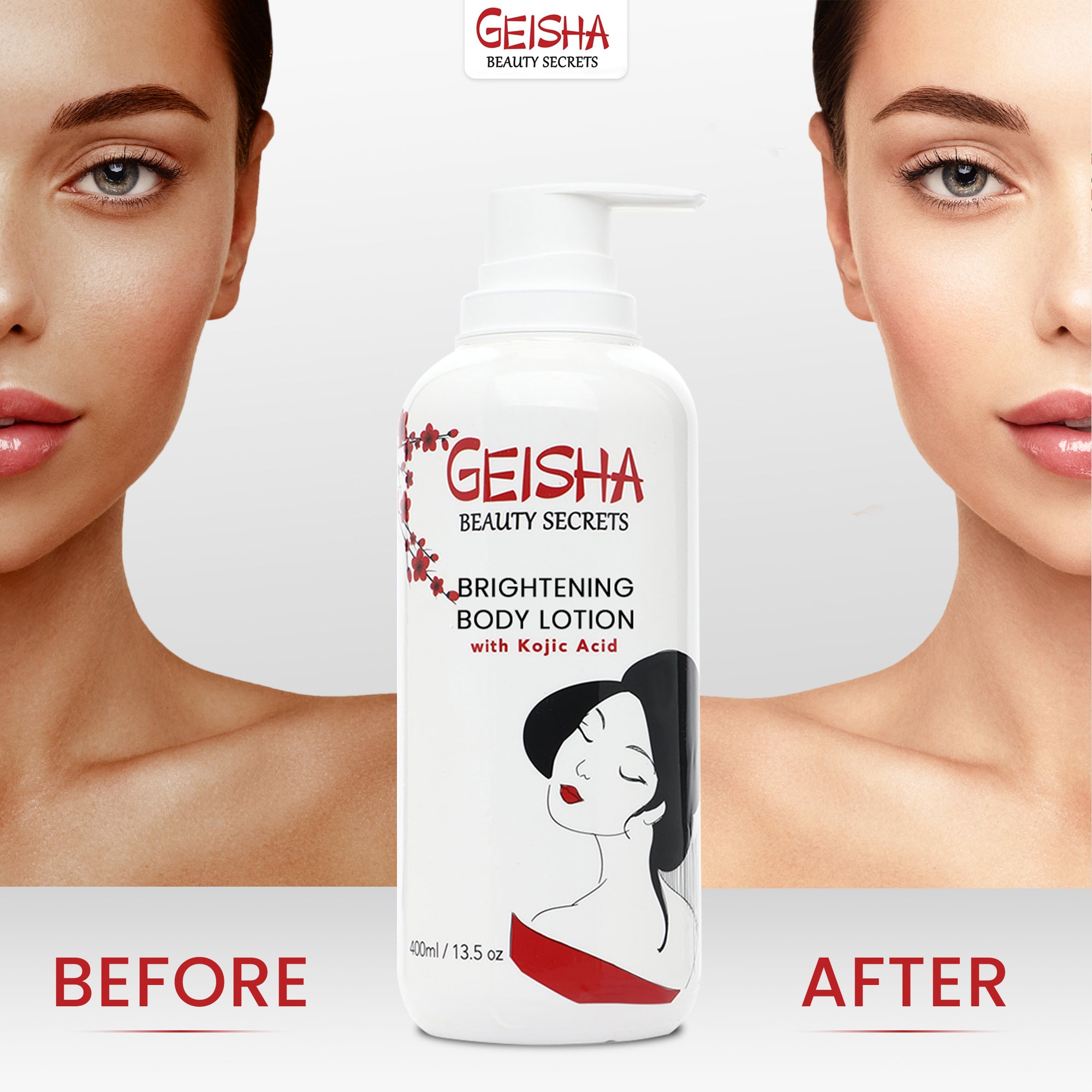 Geisha Beauty Secrets Verhelderende bodylotion met kojiczuur - 400ml / 13 fl oz