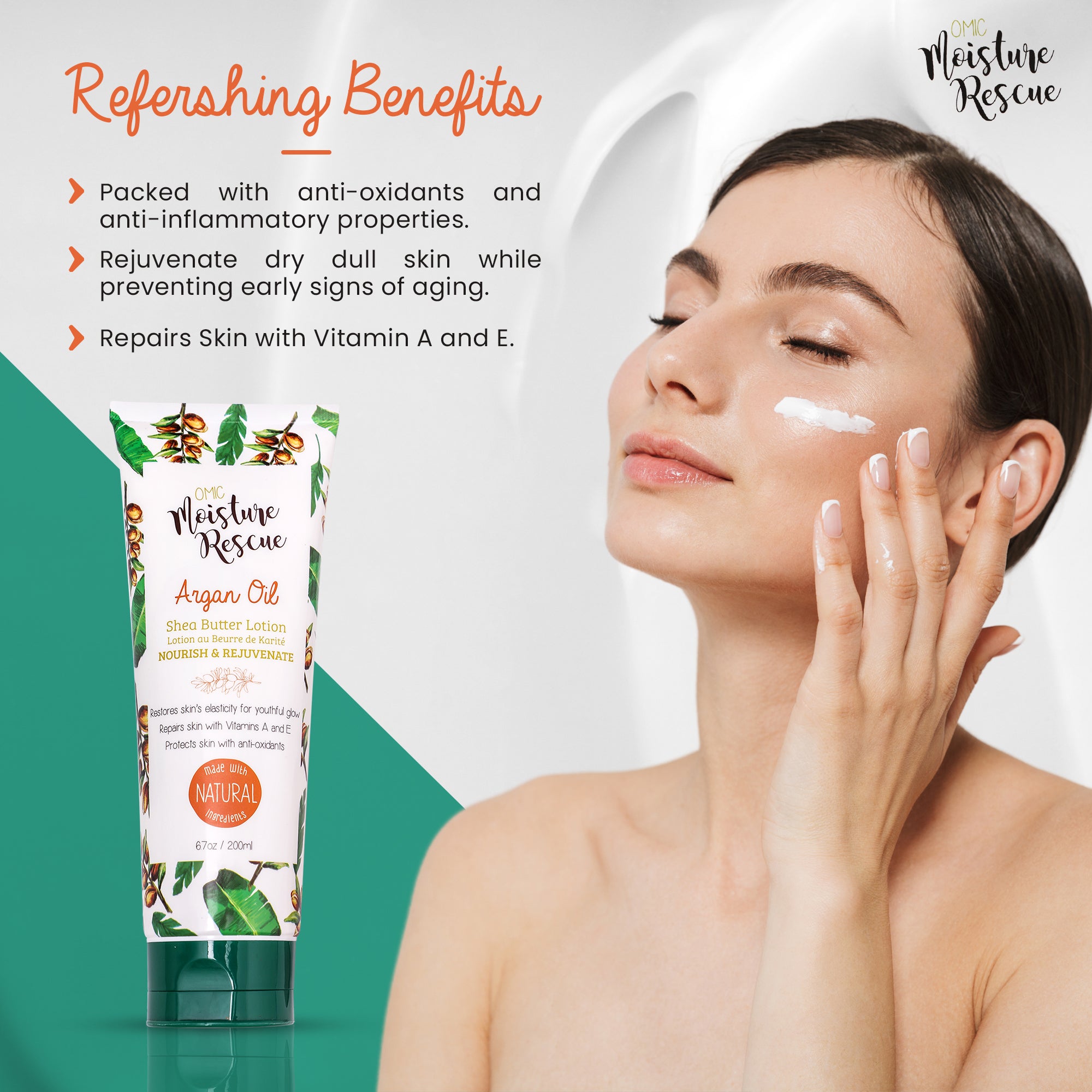 Moisture Rescue Shea Butter Lotion Tube with Argan Oil