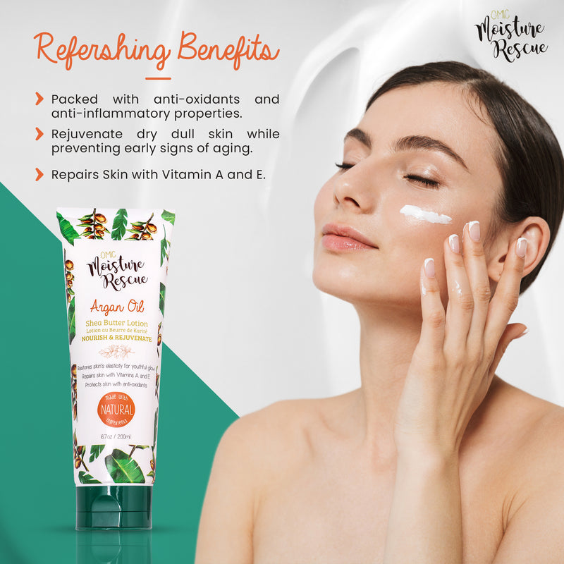 Tube de lotion au beurre de karité Moisture Rescue avec huile d'argan