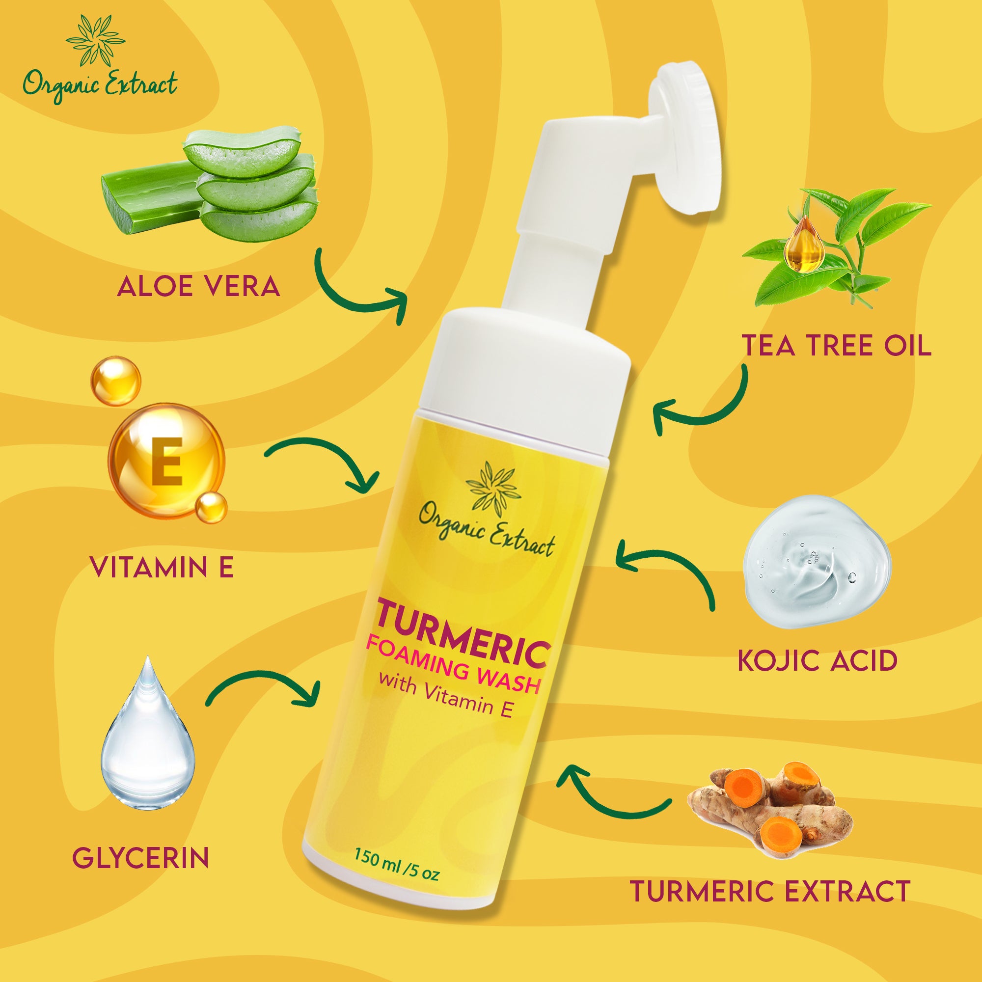 Organic Extract Turmeric Foaming Wash 5 oz/ 150ml