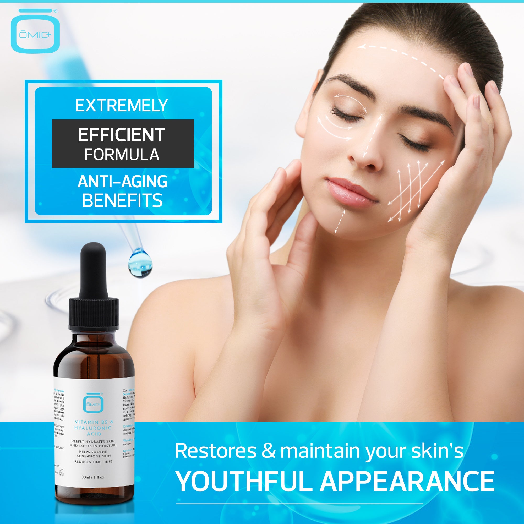 Omic+ Vitamina B5 e siero ialuronico - 30ml / 1 Fl Oz