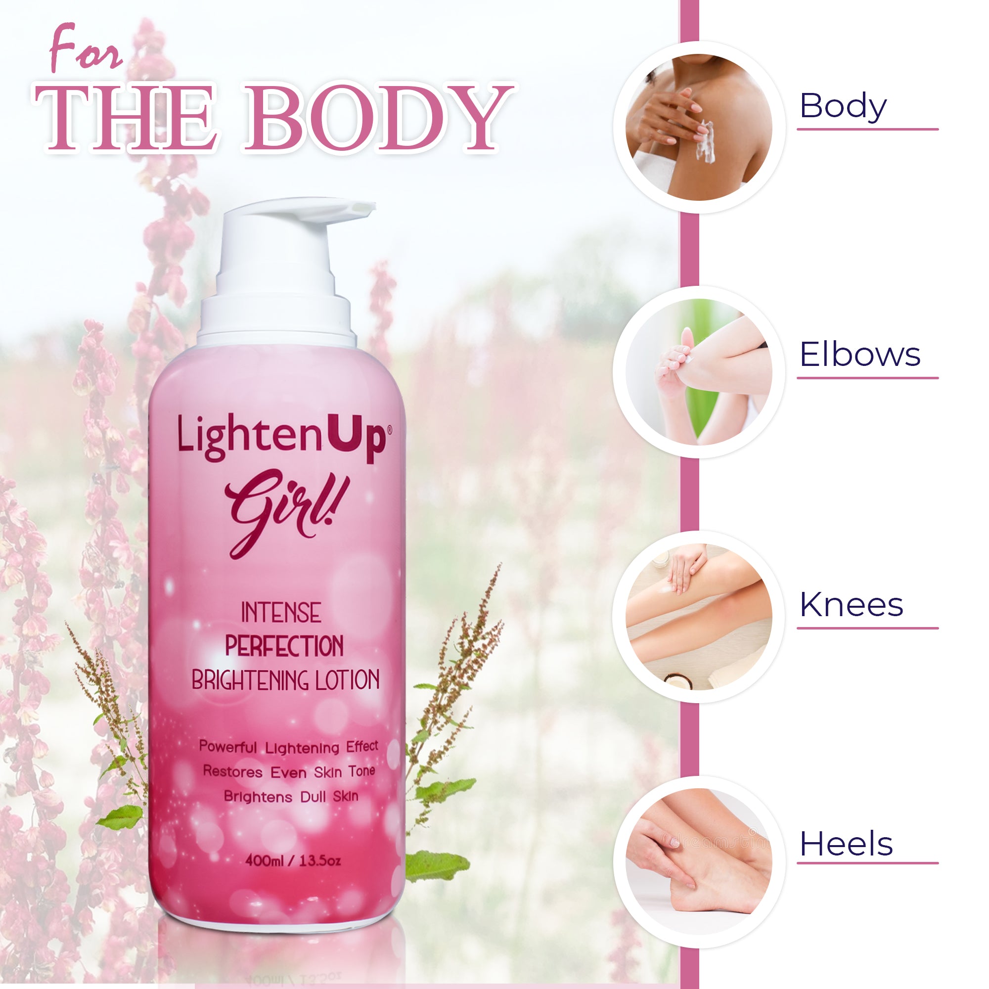 Omic LightenUp Girl! Lozione schiarente Intense Perfection - 400 ml / 13,5 once