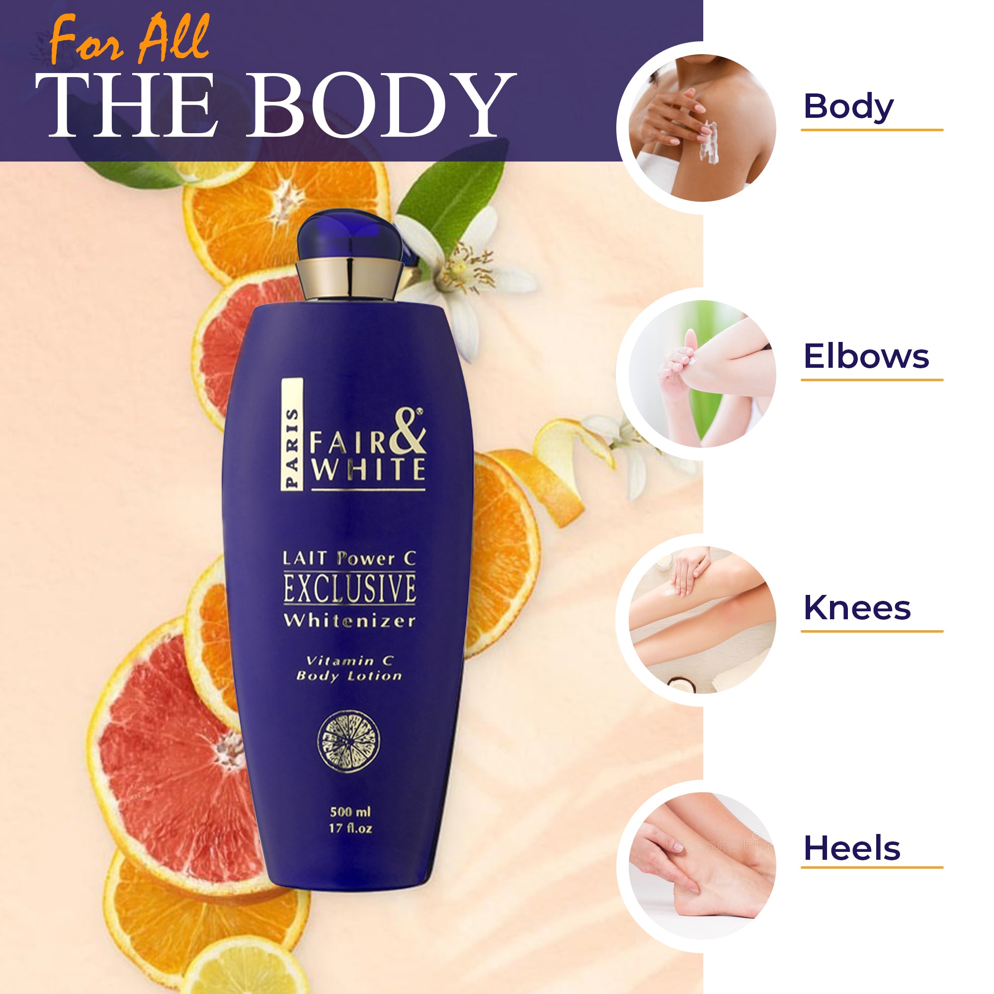 Fair & White Exclusive Body Lotion with Pure Vitamin "C" - Radiant Skin - 500ml / 17 fl oz