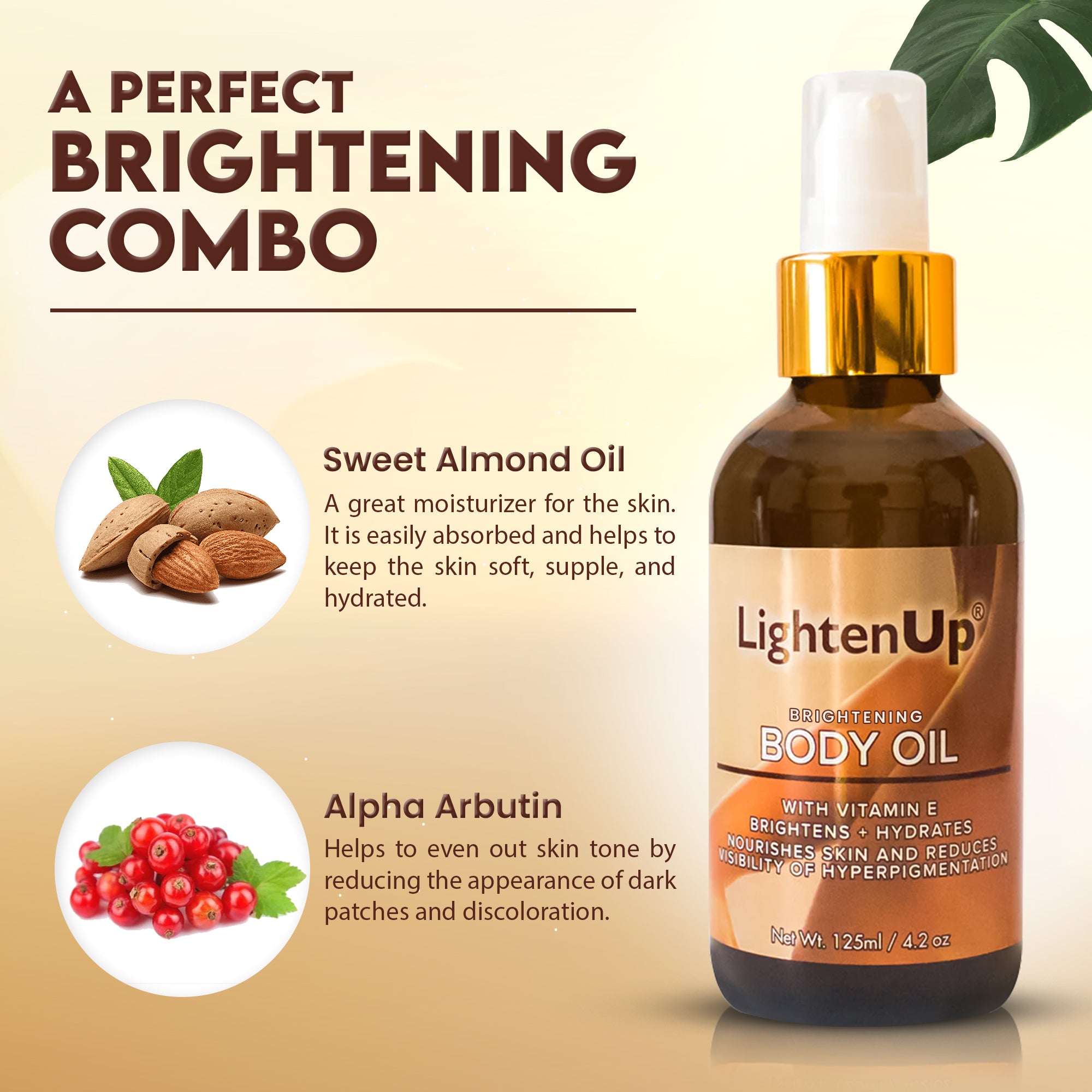 OMIC LightenUp, Skin Brightening Body Oil - 4.2 fl oz / 125 ml