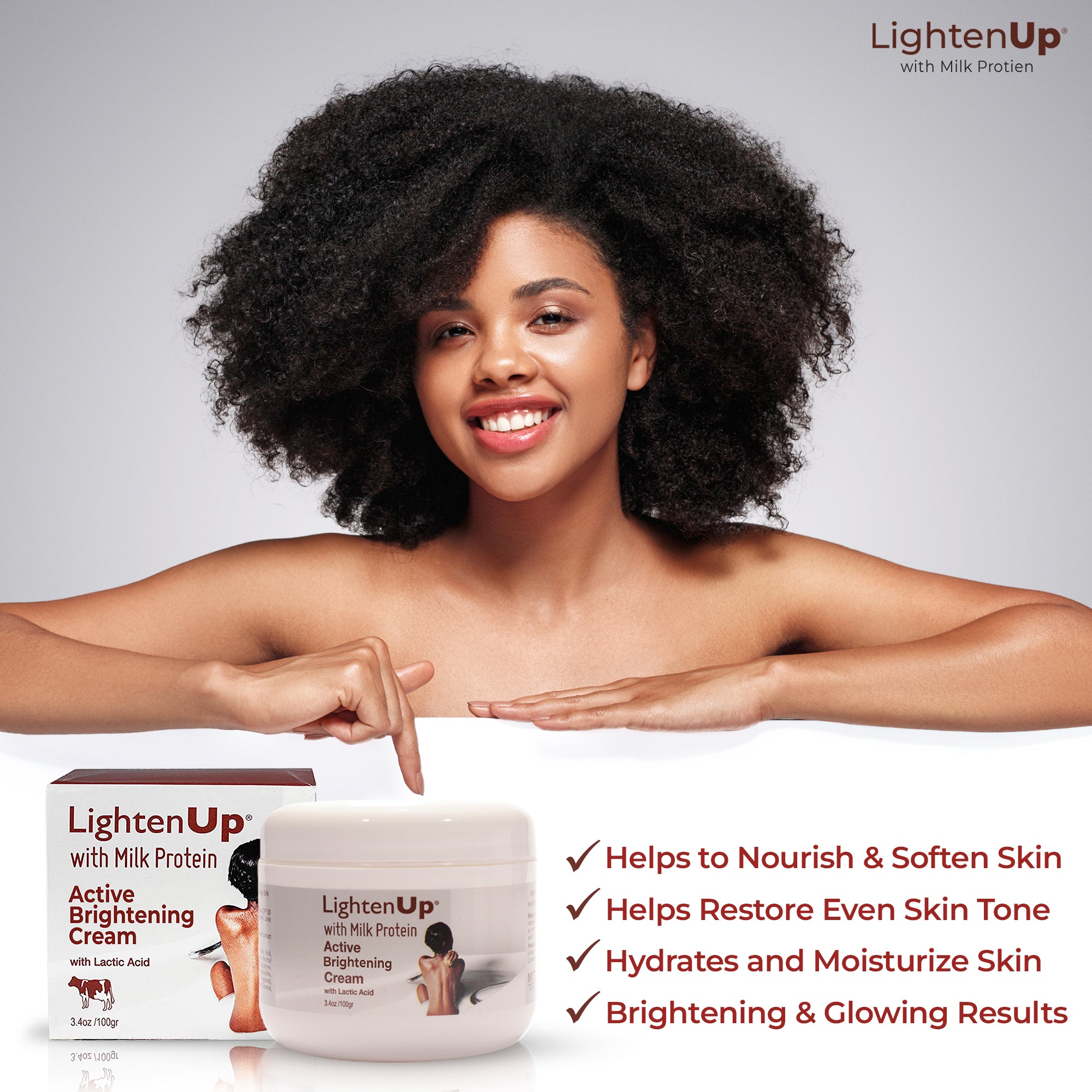 Omic Lightenup Crema schiarente attiva all'acido lattico - 1004 / 3.5 Oz
