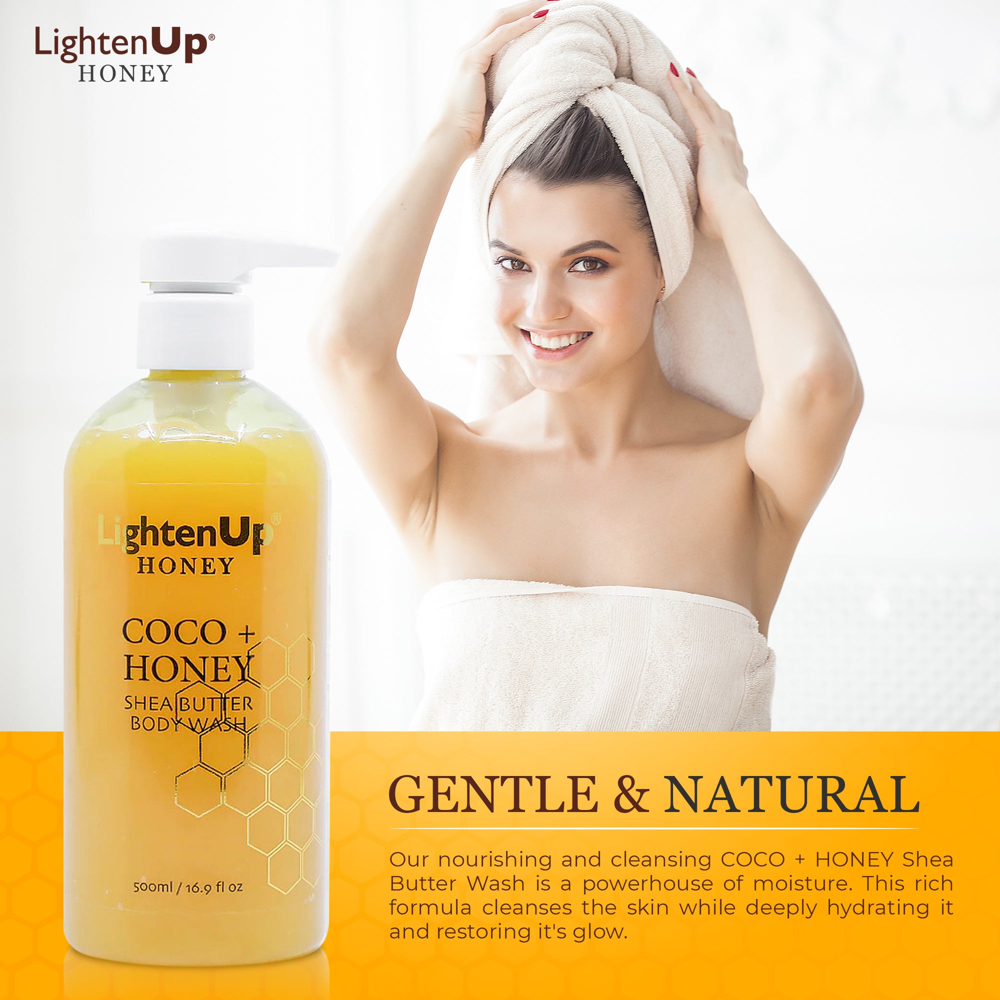 LightenUp Honey Shower Gel 500ml