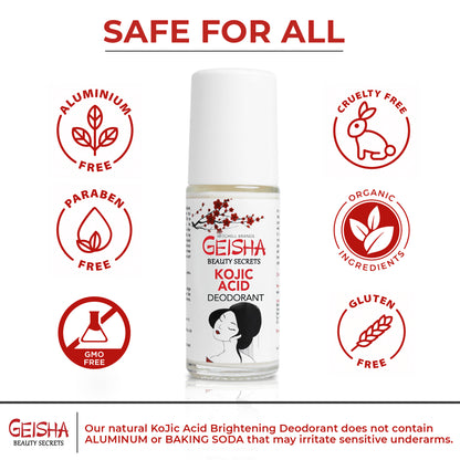 Geisha Whitening Deodorant - Kojic Acid Deodorant - 30ml / 1 fl oz