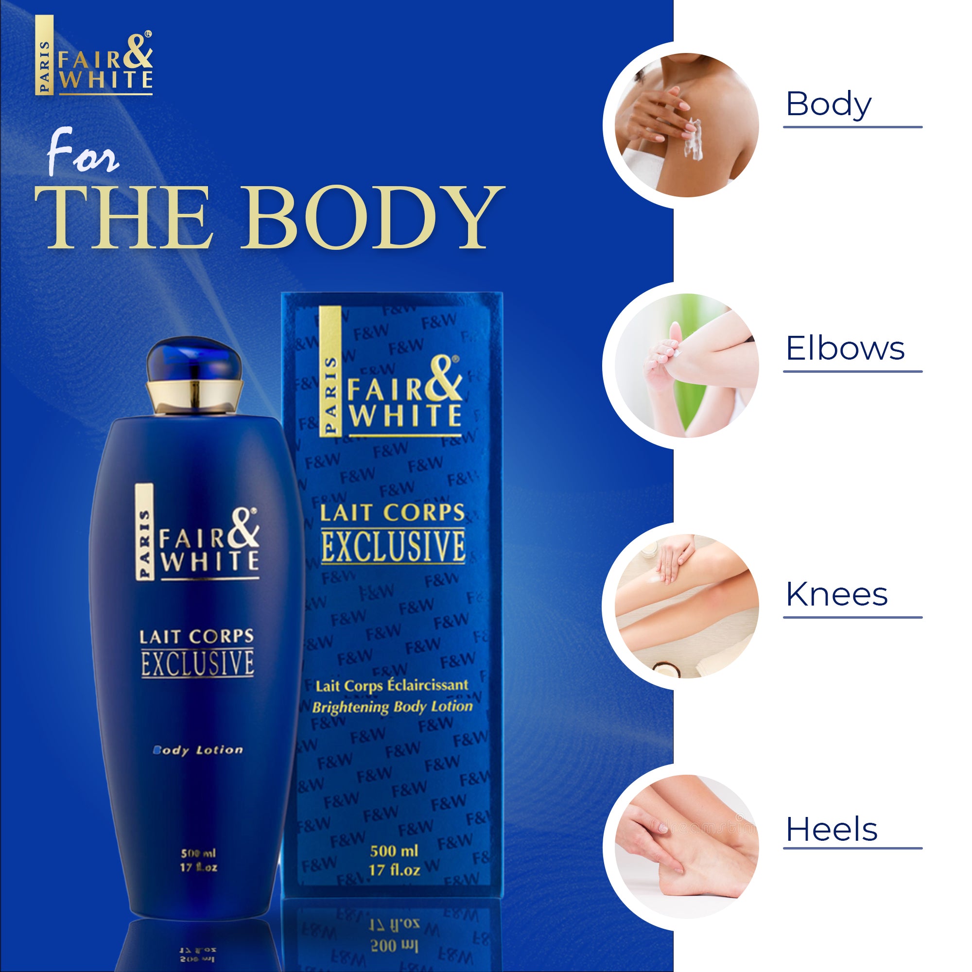 Lozione per il corpo sbiancante esclusiva F&W 500 ml NHQ