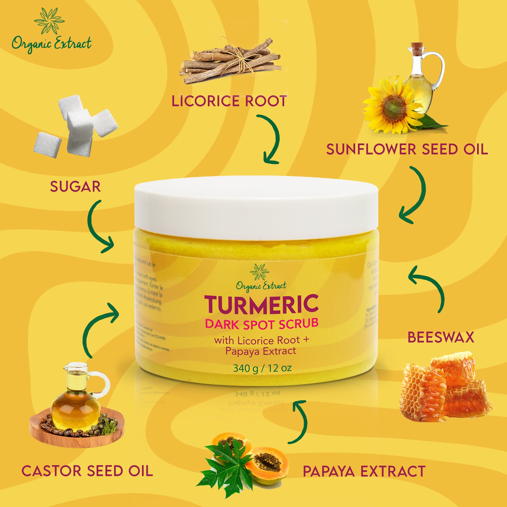 Organic Extract Turmeric Dark Spot Scrub 12 oz/354 ml