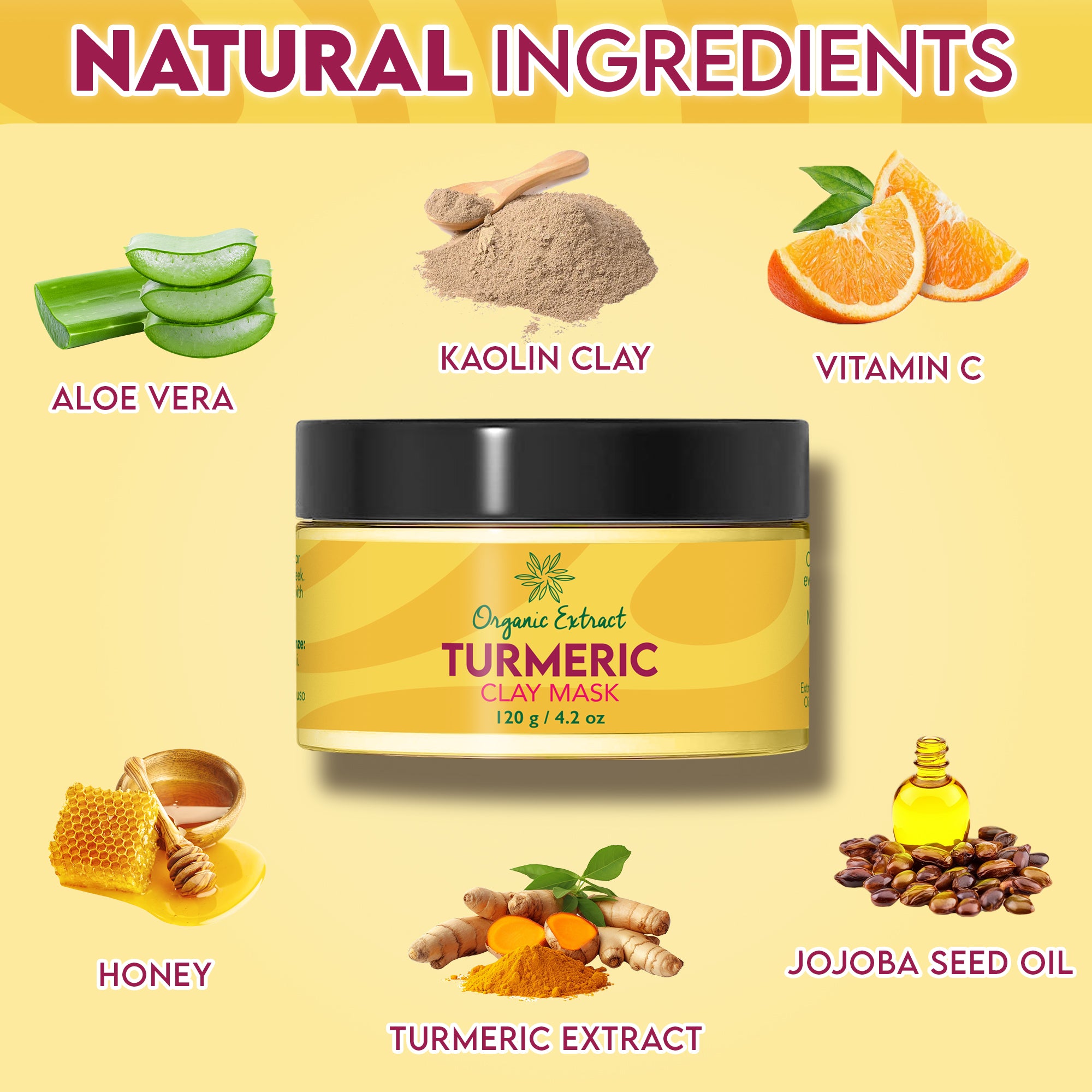 Organic Extract Turmeric Clay Mask 120g