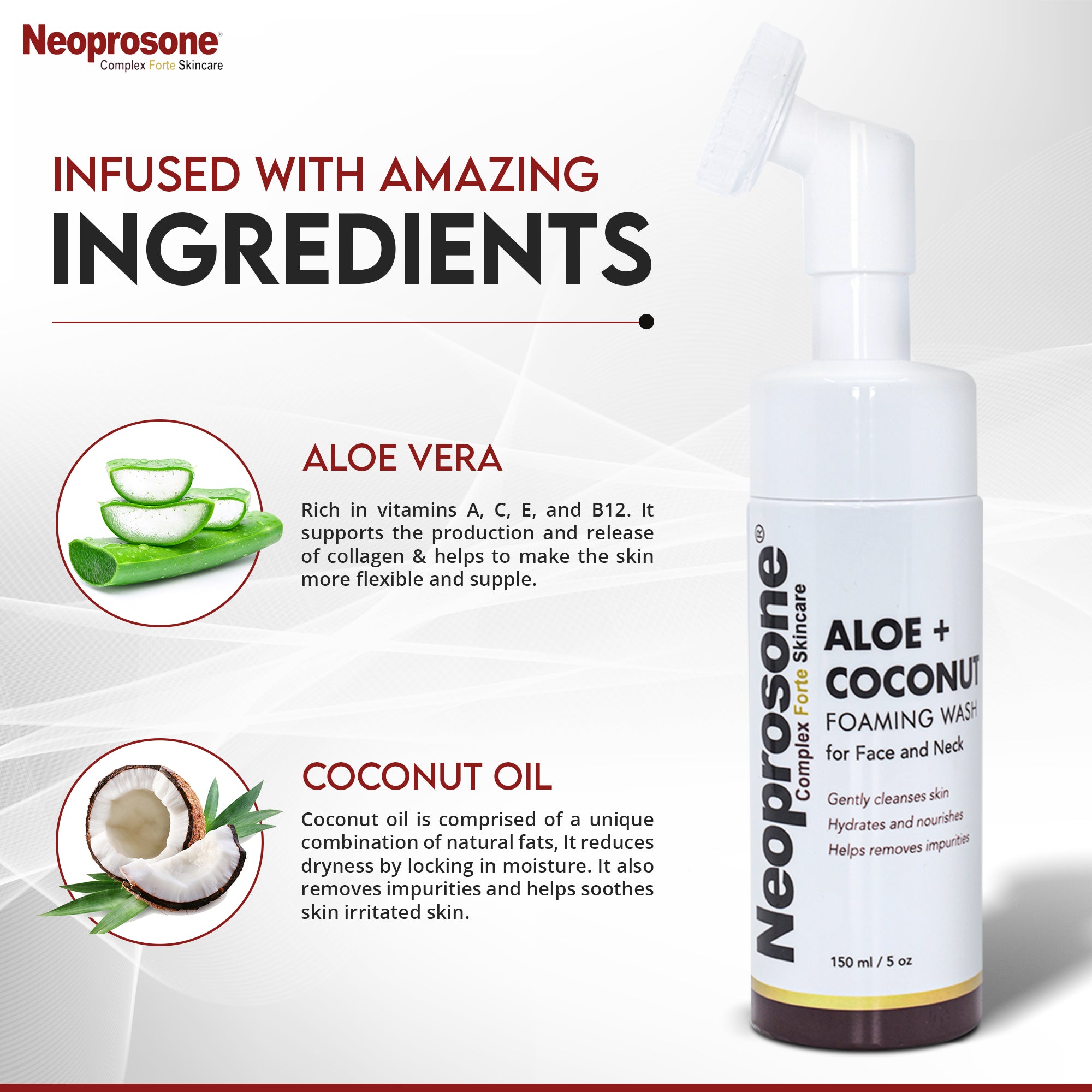 Neoprosone Aloe + Coconut Foaming Wash 150 ml