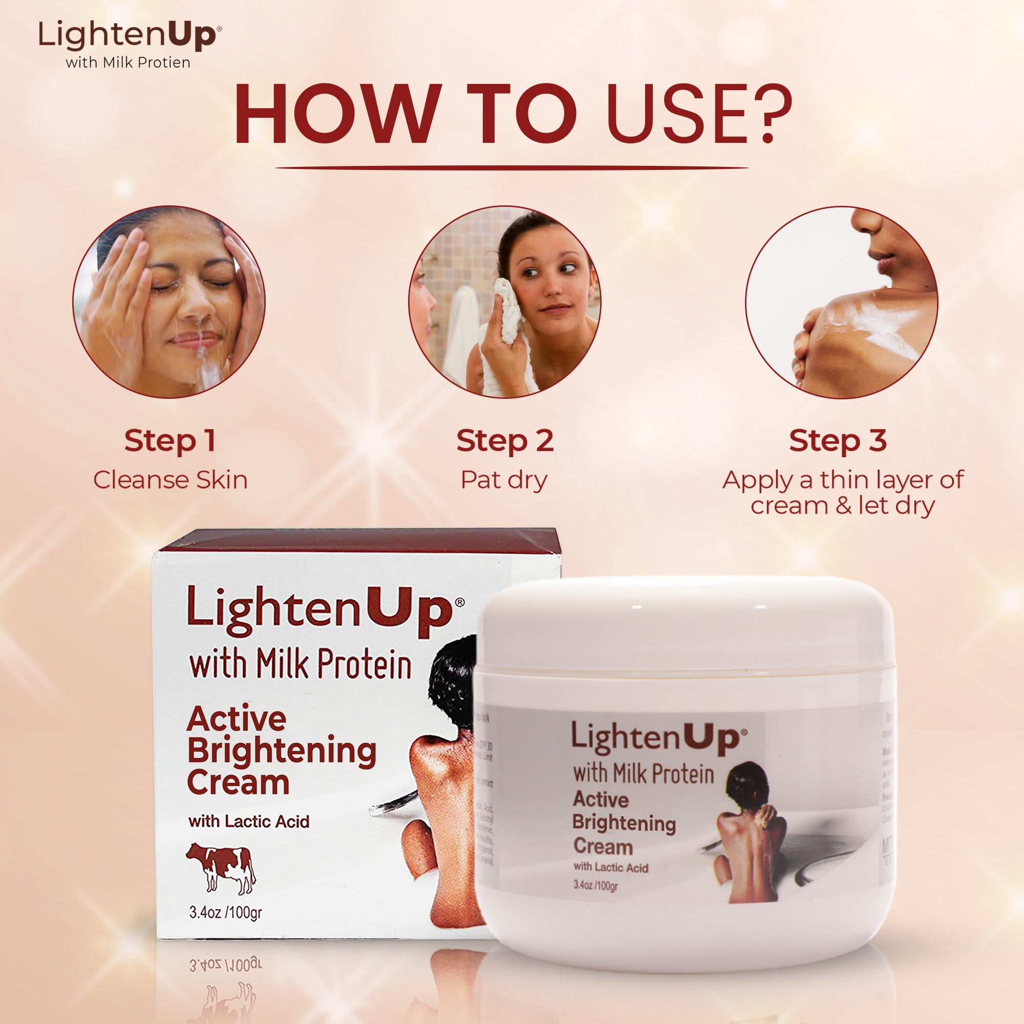 Omic Lightenup Crema schiarente attiva all'acido lattico - 1004 / 3.5 Oz