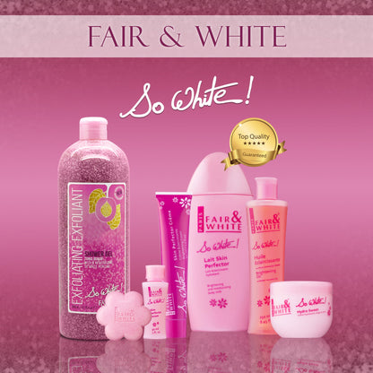 Fair & White So White Exfoliating Shower Gel / Tonic Scrub - Revitalizing shower gel - 940ml / 31.8 fl oz mitchellbrands - Mitchell Brands - Skin Lightening, Skin Brightening, Fade Dark Spots, Shea Butter, Hair Growth Products