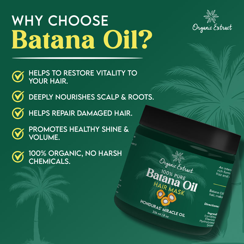 Organic Extract Batana Oil Hair Mask (Deep Conditioner) 8 oz/236ml
