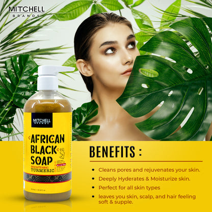 African Liquid Black Soap with Jamaican Castor Oil 500 ml (New)