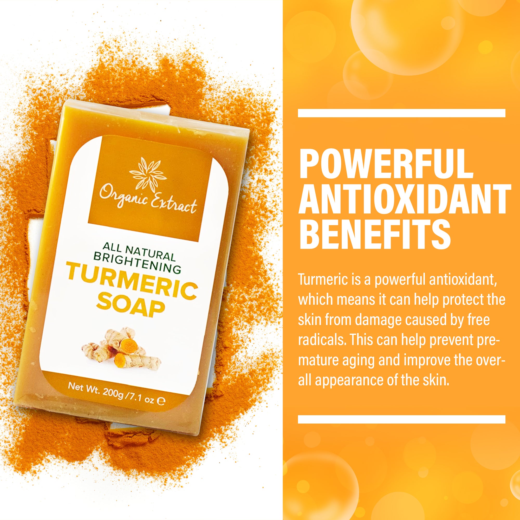 Organic Extract Turmeric Soap 200g