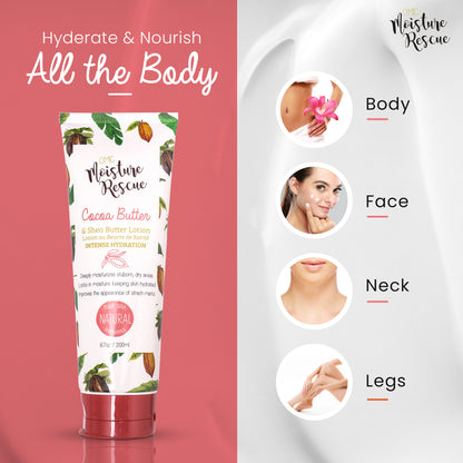 Moisture Rescue Shea Butter Lotion Tube with Cocoa Butter - 200 ml