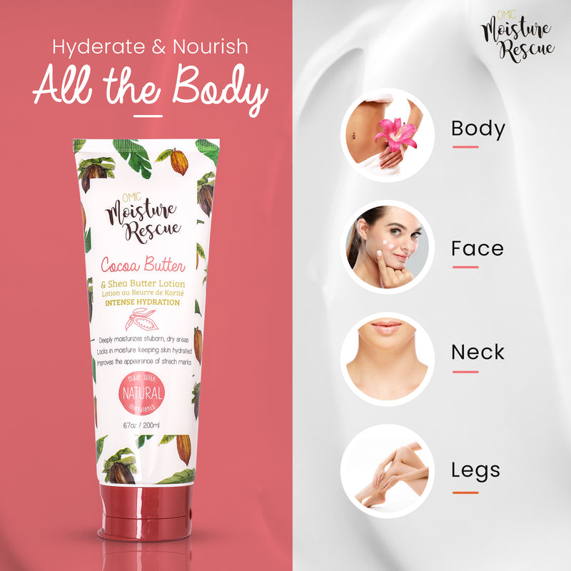 Tube de lotion au beurre de karité Moisture Rescue avec beurre de cacao - 200 ml
