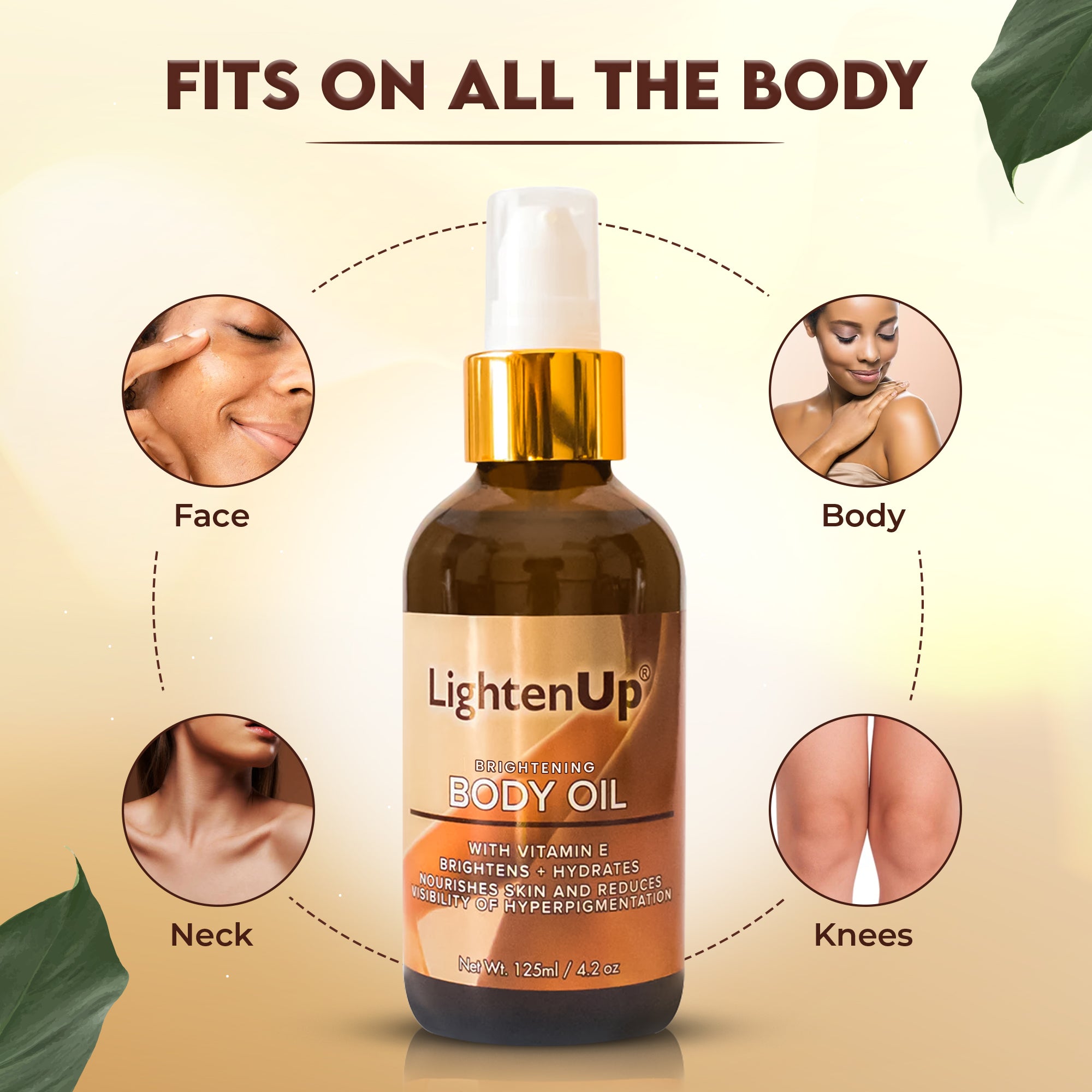 OMIC LightenUp, Skin Brightening Body Oil - 4.2 fl oz / 125 ml