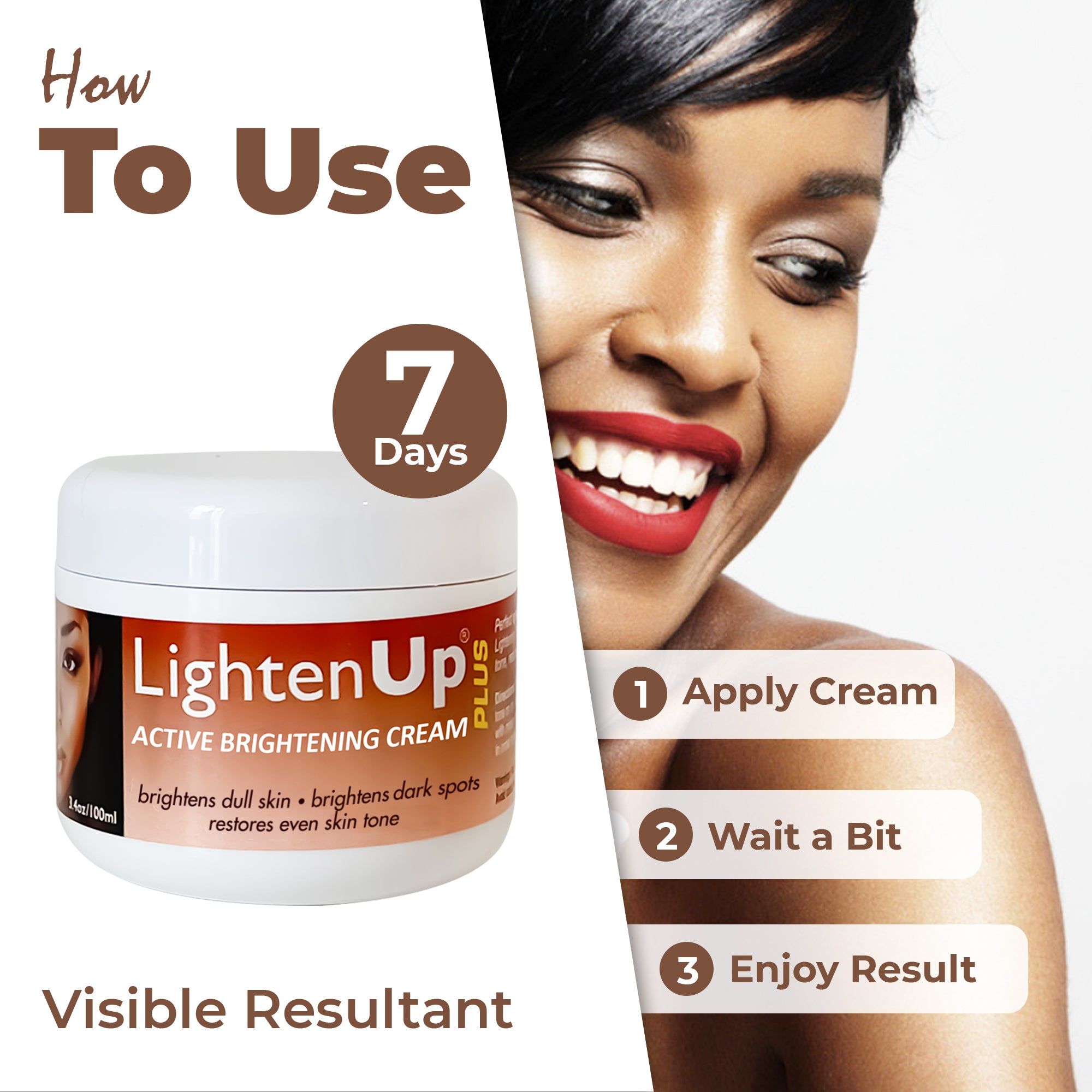 Omic LightenUp PLUS Active Brightening Cream - 100ml / 3.4 Oz