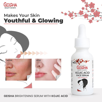 Geisha Kojic Acid Face Brightening Serum - Sérum sans gluten - 30ml / 1 fl oz