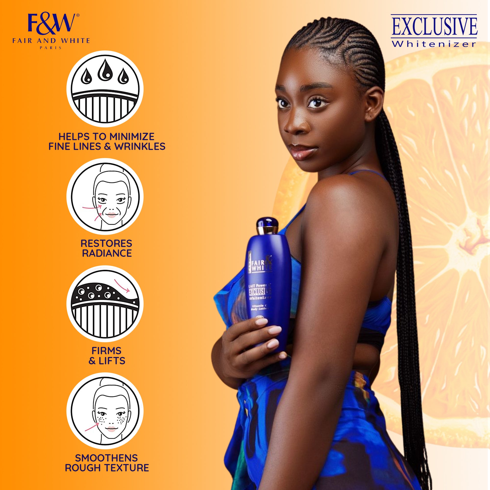 Fair & White Exclusive Body Lotion with Pure Vitamin "C" - Radiant Skin - 500ml / 17 fl oz